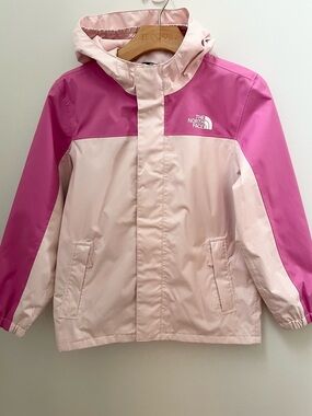 The North Face Girls' Pink Two-Tone Hooded Raincoat Dryvent